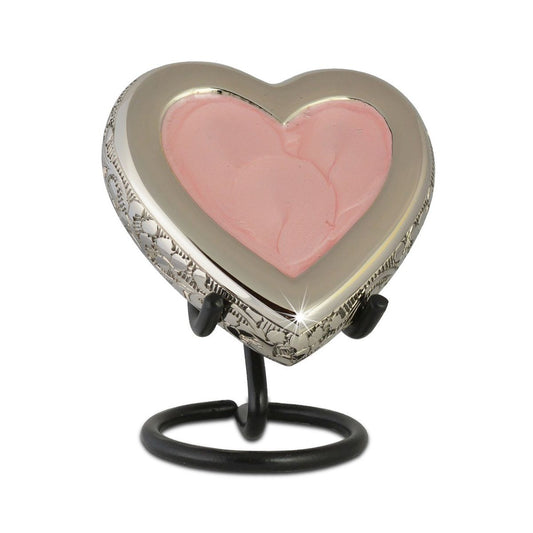 Loving Heart Pink Brass Keepsake